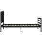 vidaXL Massivholzbett mit Kopfteil Schwarz 90x200 cm vidaXL Massivholzbett mit Kopfteil Schwarz 90x200 cm
