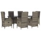 vidaXL 7-tlg. Garten-Essgruppe mit Kissen Schwarz und Grau Poly Rattan vidaXL 7-tlg. Garten-Essgruppe mit Kissen Schwarz und Grau Poly Rattan