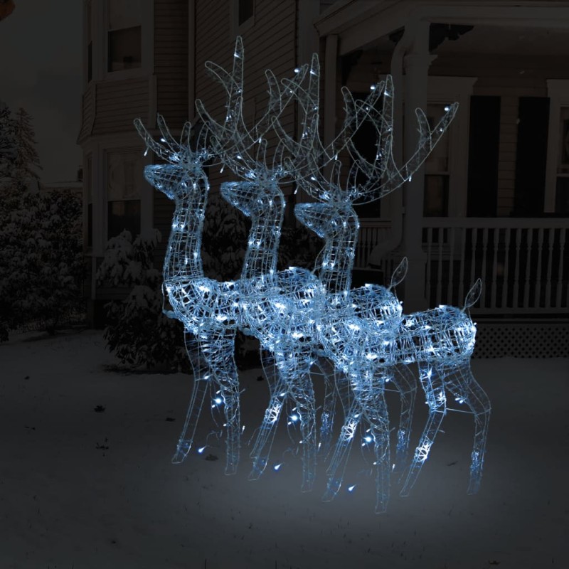 vidaXL LED-Rentiere 3 Stk. Acryl 120 cm Kaltweiß vidaXL LED-Rentiere 3 Stk. Acryl 120 cm Kaltweiß
