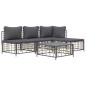 vidaXL 5-tlg. Garten-Lounge-Set mit Kissen Anthrazit Poly Rattan vidaXL 5-tlg. Garten-Lounge-Set mit Kissen Anthrazit Poly Rattan
