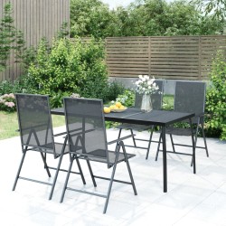 vidaXL 5-tlg. Garten-Essgruppe Anthrazit Stahl