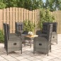 vidaXL 5-tlg. Garten-Essgruppe mit Kissen Grau Poly Rattan vidaXL 5-tlg. Garten-Essgruppe mit Kissen Grau Poly Rattan