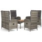 vidaXL 5-tlg. Garten-Essgruppe mit Kissen Grau Poly Rattan vidaXL 5-tlg. Garten-Essgruppe mit Kissen Grau Poly Rattan