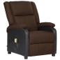 Massagesessel Dunkelbraun Kunstleder und Stoff Massagesessel Dunkelbraun Kunstleder und Stoff