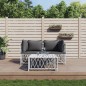 vidaXL 3-tlg. Garten-Lounge-Set mit Kissen Weiß Stahl vidaXL 3-tlg. Garten-Lounge-Set mit Kissen Weiß Stahl