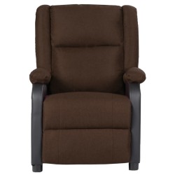 Massagesessel Dunkelbraun Kunstleder und Stoff