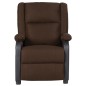 Massagesessel Dunkelbraun Kunstleder und Stoff Massagesessel Dunkelbraun Kunstleder und Stoff
