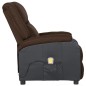 Massagesessel Dunkelbraun Kunstleder und Stoff Massagesessel Dunkelbraun Kunstleder und Stoff