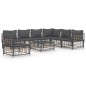 vidaXL 8-tlg. Garten-Lounge-Set mit Kissen Anthrazit Poly Rattan vidaXL 8-tlg. Garten-Lounge-Set mit Kissen Anthrazit Poly Rattan
