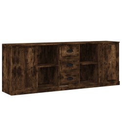 vidaXL Sideboards 3 Stk. Räuchereiche Holzwerkstoff