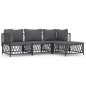 vidaXL 4-tlg. Garten-Lounge-Set mit Kissen Anthrazit Stahl vidaXL 4-tlg. Garten-Lounge-Set mit Kissen Anthrazit Stahl