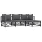 vidaXL 4-tlg. Garten-Lounge-Set mit Kissen Anthrazit Stahl vidaXL 4-tlg. Garten-Lounge-Set mit Kissen Anthrazit Stahl