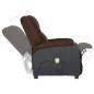 Massagesessel Dunkelbraun Kunstleder und Stoff Massagesessel Dunkelbraun Kunstleder und Stoff