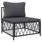 vidaXL 4-tlg. Garten-Lounge-Set mit Kissen Anthrazit Stahl vidaXL 4-tlg. Garten-Lounge-Set mit Kissen Anthrazit Stahl