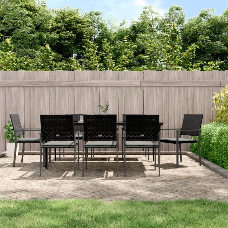 vidaXL 9-tlg. Garten-Essgruppe mit Kissen Poly Rattan und Stahl vidaXL 9-tlg. Garten-Essgruppe mit Kissen Poly Rattan und Stahl