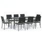 vidaXL 9-tlg. Garten-Essgruppe mit Kissen Poly Rattan und Stahl vidaXL 9-tlg. Garten-Essgruppe mit Kissen Poly Rattan und Stahl