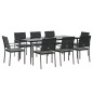 vidaXL 9-tlg. Garten-Essgruppe mit Kissen Poly Rattan und Stahl vidaXL 9-tlg. Garten-Essgruppe mit Kissen Poly Rattan und Stahl