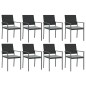 vidaXL 9-tlg. Garten-Essgruppe mit Kissen Poly Rattan und Stahl vidaXL 9-tlg. Garten-Essgruppe mit Kissen Poly Rattan und Stahl