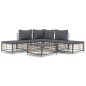 vidaXL 6-tlg. Garten-Lounge-Set mit Kissen Anthrazit Poly Rattan vidaXL 6-tlg. Garten-Lounge-Set mit Kissen Anthrazit Poly Rattan