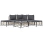 vidaXL 6-tlg. Garten-Lounge-Set mit Kissen Anthrazit Poly Rattan vidaXL 6-tlg. Garten-Lounge-Set mit Kissen Anthrazit Poly Rattan