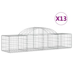 vidaXL Gabionen mit Hochbogen 13 Stk. 200x50x40/60 cm Verzinktes Eisen