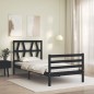 vidaXL Massivholzbett mit Kopfteil Schwarz 90x200 cm vidaXL Massivholzbett mit Kopfteil Schwarz 90x200 cm