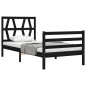 vidaXL Massivholzbett mit Kopfteil Schwarz 90x200 cm vidaXL Massivholzbett mit Kopfteil Schwarz 90x200 cm