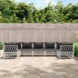 vidaXL 7-tlg. Garten-Lounge-Set mit Kissen Weiß Stahl vidaXL 7-tlg. Garten-Lounge-Set mit Kissen Weiß Stahl