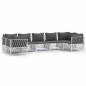 vidaXL 7-tlg. Garten-Lounge-Set mit Kissen Weiß Stahl vidaXL 7-tlg. Garten-Lounge-Set mit Kissen Weiß Stahl