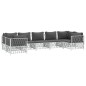 vidaXL 7-tlg. Garten-Lounge-Set mit Kissen Weiß Stahl vidaXL 7-tlg. Garten-Lounge-Set mit Kissen Weiß Stahl