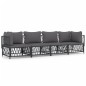 vidaXL 4-tlg. Garten-Lounge-Set mit Kissen Anthrazit Stahl vidaXL 4-tlg. Garten-Lounge-Set mit Kissen Anthrazit Stahl
