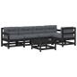 vidaXL 6-tlg. Garten-Lounge-Set mit Kissen Schwarz Massivholz vidaXL 6-tlg. Garten-Lounge-Set mit Kissen Schwarz Massivholz