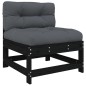 vidaXL 6-tlg. Garten-Lounge-Set mit Kissen Schwarz Massivholz vidaXL 6-tlg. Garten-Lounge-Set mit Kissen Schwarz Massivholz