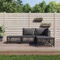 vidaXL 4-tlg. Garten-Lounge-Set mit Kissen Anthrazit Stahl vidaXL 4-tlg. Garten-Lounge-Set mit Kissen Anthrazit Stahl