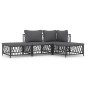 vidaXL 4-tlg. Garten-Lounge-Set mit Kissen Anthrazit Stahl vidaXL 4-tlg. Garten-Lounge-Set mit Kissen Anthrazit Stahl