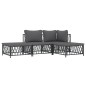 vidaXL 4-tlg. Garten-Lounge-Set mit Kissen Anthrazit Stahl vidaXL 4-tlg. Garten-Lounge-Set mit Kissen Anthrazit Stahl