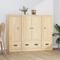 vidaXL Highboards 3 Stk. Sonoma-Eiche Holzwerkstoff
