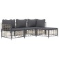 vidaXL 4-tlg. Garten-Lounge-Set mit Kissen Anthrazit Poly Rattan vidaXL 4-tlg. Garten-Lounge-Set mit Kissen Anthrazit Poly Rattan