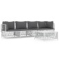 vidaXL 5-tlg. Garten-Lounge-Set mit Kissen Weiß Stahl vidaXL 5-tlg. Garten-Lounge-Set mit Kissen Weiß Stahl