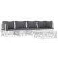 vidaXL 5-tlg. Garten-Lounge-Set mit Kissen Weiß Stahl vidaXL 5-tlg. Garten-Lounge-Set mit Kissen Weiß Stahl