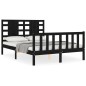 vidaXL Massivholzbett mit Kopfteil Schwarz 120x200 cm vidaXL Massivholzbett mit Kopfteil Schwarz 120x200 cm