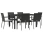 vidaXL 7-tlg. Garten-Essgruppe mit Kissen Schwarz Poly Rattan vidaXL 7-tlg. Garten-Essgruppe mit Kissen Schwarz Poly Rattan