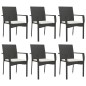 vidaXL 7-tlg. Garten-Essgruppe mit Kissen Schwarz Poly Rattan vidaXL 7-tlg. Garten-Essgruppe mit Kissen Schwarz Poly Rattan