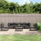 vidaXL 7-tlg. Garten-Lounge-Set mit Kissen Anthrazit Stahl vidaXL 7-tlg. Garten-Lounge-Set mit Kissen Anthrazit Stahl