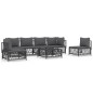 vidaXL 7-tlg. Garten-Lounge-Set mit Kissen Anthrazit Stahl vidaXL 7-tlg. Garten-Lounge-Set mit Kissen Anthrazit Stahl