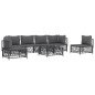 vidaXL 7-tlg. Garten-Lounge-Set mit Kissen Anthrazit Stahl vidaXL 7-tlg. Garten-Lounge-Set mit Kissen Anthrazit Stahl