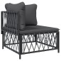 vidaXL 7-tlg. Garten-Lounge-Set mit Kissen Anthrazit Stahl vidaXL 7-tlg. Garten-Lounge-Set mit Kissen Anthrazit Stahl