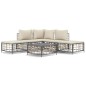 vidaXL 6-tlg. Garten-Lounge-Set mit Kissen Anthrazit Poly Rattan vidaXL 6-tlg. Garten-Lounge-Set mit Kissen Anthrazit Poly Rattan