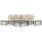vidaXL 6-tlg. Garten-Lounge-Set mit Kissen Anthrazit Poly Rattan vidaXL 6-tlg. Garten-Lounge-Set mit Kissen Anthrazit Poly Rattan