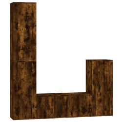 vidaXL 4-tlg. TV-Schrank-Set Räuchereiche Holzwerkstoff
